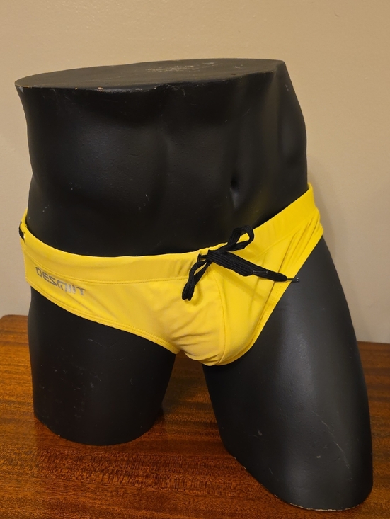 desmit Other - Men's Yellow Swim Briefs with Black Drawstring